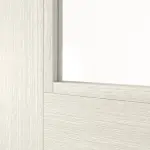 Detailansicht des Lichtausschnitts von Doppelflügeltür TM-33 Nordische Fichte astarm gebürstet weiß lackiert Massivholz mit Zarge