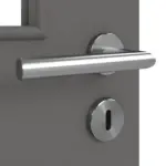 Detailansicht der Oberfläche von Huga Innentür Hygge grau RAL 7037 Duradecor Basic mit Lichtausschnitt LA 12