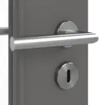 Detailansicht der Oberfläche von Huga Innentür Hygge grau RAL 7037 Duradecor Basic mit Lichtausschnitt LA 7