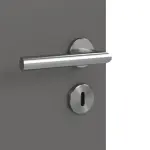 Detailansicht der Oberfläche von Huga Innentür Signum 49 Hygge grau RAL 7037 Lack Concept