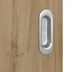 Detailansicht der Oberfläche von HÖRMANN Schiebetür Pure 2 Natureiche Duradecor DesignLine mit Lichtausschnitt quer mit Lisene Steel 79