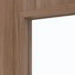 Detailansicht des Lichtausschnitts von WESTAG Doppelflügel-Schiebetür Nussbaum Noce NU 736 PortaLit CPL mit Lichtausschnitt LA-1B