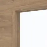 Detailansicht des Lichtausschnitts von WESTAG Doppelflügel-Schiebetür Eiche Adria Cross EiC 767 PortaLit CPL mit Lichtausschnitt LA-1