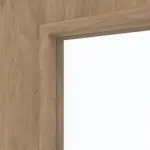 Detailansicht des Lichtausschnitts von WESTAG Doppelflügel-Schiebetür Eiche Adria Ei 767 PortaLit CPL mit Lichtausschnitt LA-1