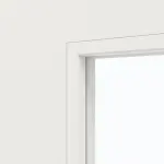 Detailansicht des Lichtausschnitts von JELD-WEN Doppelflügeltür Classic Brillantweiß ähnlich RAL 9016 ExpertLack mit Lichtausschnitt LÖ-33 mit Zarge