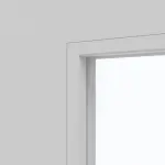 Detailansicht des Lichtausschnitts von JELD-WEN Doppelflügeltür Classic Nickelgrau ähnlich RAL 7047 ExpertLack mit Lichtausschnitt LÖ-72 bandseitig mit Zarge