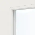 Detailansicht des Lichtausschnitts von JELD-WEN Doppelflügeltür Contour 1F Brillantweiß ähnlich RAL 9016 ExpertLack mit Lichtausschnitt LA-1G mit Zarge