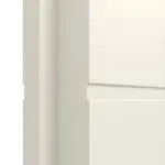 Detailansicht der Fräsung von CLASSEN Doppelflügeltür Dynamic RAL 9010 Weißlack 3.8 Lisenen mit Zarge