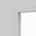 Detailansicht des Lichtausschnitts von JELD-WEN Doppelflügeltür Shape Zero Nickelgrau ähnlich RAL 7047 ExpertLack mit Lichtausschnitt LÖ-72 mit Zarge