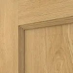 Detailansicht der Fräsung von Doppelflügeltür TE-1 Eiche astarm Massivholz mit Zarge