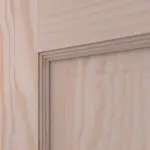 Detailansicht der Fräsung von Doppelflügeltür TE-1 Kiefer astarm Massivholz mit Zarge