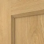 Detailansicht der Fräsung von Doppelflügeltür TE-6 Eiche astig Massivholz mit Zarge