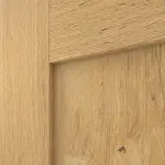 Detailansicht der Fräsung von Doppelflügeltür TM-1 Eiche astig Massivholz mit Zarge