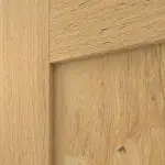 Detailansicht der Fräsung von Doppelflügeltür TM-16 Eiche astig Massivholz mit Zarge