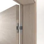 Detailansicht der Bänder von HUGA Innentür-Set Eiche grau quer Basic Durat stumpfeinschlagend mit Zarge und Drücker