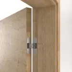 Detailansicht der Bänder von HUGA Innentür-Set Asteiche quer Basic Durat stumpfeinschlagend mit Zarge und Drücker