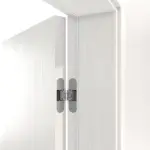 Detailansicht der Bänder von HUGA Innentür-Set Pino weiß Basic Durat stumpfeinschlagend mit Zarge und Drücker