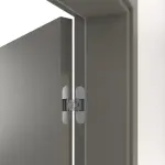 Detailansicht der Bänder von HUGA Innentür-Set Hygge grau Basic Durat stumpfeinschlagend mit Zarge und Drücker