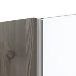 Detailansicht des Lichtausschnitts von HÖRMANN Schiebetür Pure 1 Gebürstete Lärche dunkel Duradecor DesignLine mit Lichtausschnitt mittig