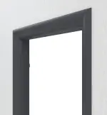 Detailansicht der Rückseite von CLASSEN Zarge Arcus Graphit RAL 7024 CPL