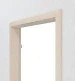 Detailansicht der Rückseite von CLASSEN Zarge Hybrid für Wohnungseingangstüren Akazie hell CPL 