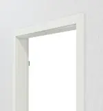 Detailansicht der Rückseite von CLASSEN Zarge Hybrid für Wohnungseingangstüren Weiß RAL 9003 Stahl 