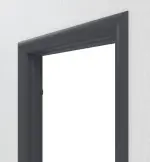 Detailansicht der Rückseite von CLASSEN Zarge New Arcus Graphit RAL 7024 CPL