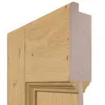 Detailansicht des Querschnitts von Doppelflügeltür TE-1 Eiche astig Massivholz mit Zarge