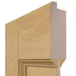 Detailansicht des Querschnitts von Doppelflügeltür TE-1 Eiche astarm Massivholz mit Zarge