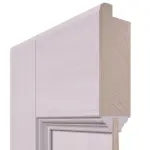 Detailansicht des Querschnitts von Doppelflügeltür TE-11 Fichte astarm weiß pigmentiert lackiert Massivholz mit Zarge