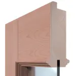 Detailansicht des Querschnitts von Doppelflügeltür TE-14 Buche Massivholz mit Zarge