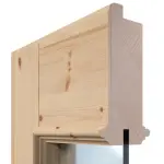 Detailansicht des Querschnitts von Doppelflügeltür TE-14 Kiefer astig Massivholz mit Zarge