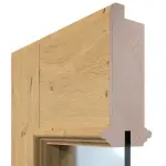 Detailansicht des Querschnitts von Doppelflügeltür TE-15 Eiche astig Massivholz mit Zarge