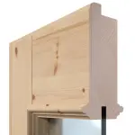 Detailansicht des Querschnitts von Doppelflügeltür TE-15 Kiefer astig Massivholz mit Zarge