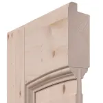 Detailansicht des Querschnitts von Doppelflügeltür TE-18 Fichte astig Massivholz mit Zarge