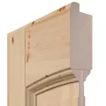 Detailansicht des Querschnitts von Doppelflügeltür TE-18 Kiefer astig Massivholz mit Zarge