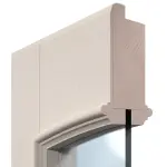 Detailansicht des Querschnitts von Doppelflügeltür TE-19 Fichte astig weiß pigmentiert lackiert Massivholz mit Zarge