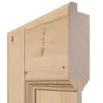 Detailansicht des Querschnitts von Doppelflügeltür TE-2 Kiefer astig Massivholz mit Zarge