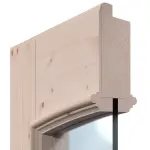 Detailansicht des Querschnitts von Doppelflügeltür TE-20 Fichte astig Massivholz mit Zarge