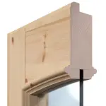 Detailansicht des Querschnitts von Doppelflügeltür TE-20 Kiefer astig Massivholz mit Zarge