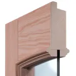 Detailansicht des Querschnitts von Doppelflügeltür TE-20 Lärche Massivholz mit Zarge