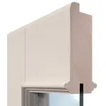 Detailansicht des Querschnitts von Doppelflügeltür TE-25 Fichte astig weiß pigmentiert lackiert Massivholz mit Zarge