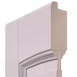 Detailansicht des Querschnitts von Doppelflügeltür TE-27 Fichte astarm weiß pigmentiert lackiert Massivholz mit Zarge