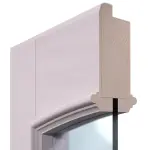 Detailansicht des Querschnitts von Doppelflügeltür TE-28 Fichte astarm weiß pigmentiert lackiert Massivholz mit Zarge