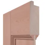 Detailansicht des Querschnitts von Doppelflügeltür TE-3 Buche Massivholz mit Zarge