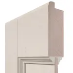 Detailansicht des Querschnitts von Doppelflügeltür TE-3 Fichte astig weiß pigmentiert lackiert Massivholz mit Zarge