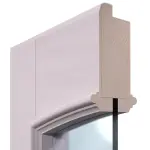 Detailansicht des Querschnitts von Doppelflügeltür TE-30 Fichte astarm weiß pigmentiert lackiert Massivholz mit Zarge