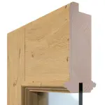 Detailansicht des Querschnitts von Doppelflügeltür TE-64 Eiche astig Massivholz mit Zarge