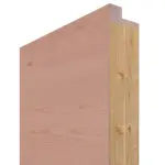 Detailansicht des Querschnitts von Doppelflügeltür TG-1 quer Buche Massivholz mit Zarge