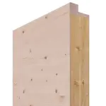 Detailansicht des Querschnitts von Doppelflügeltür TG-1 quer Fichte astig Massivholz mit Zarge
